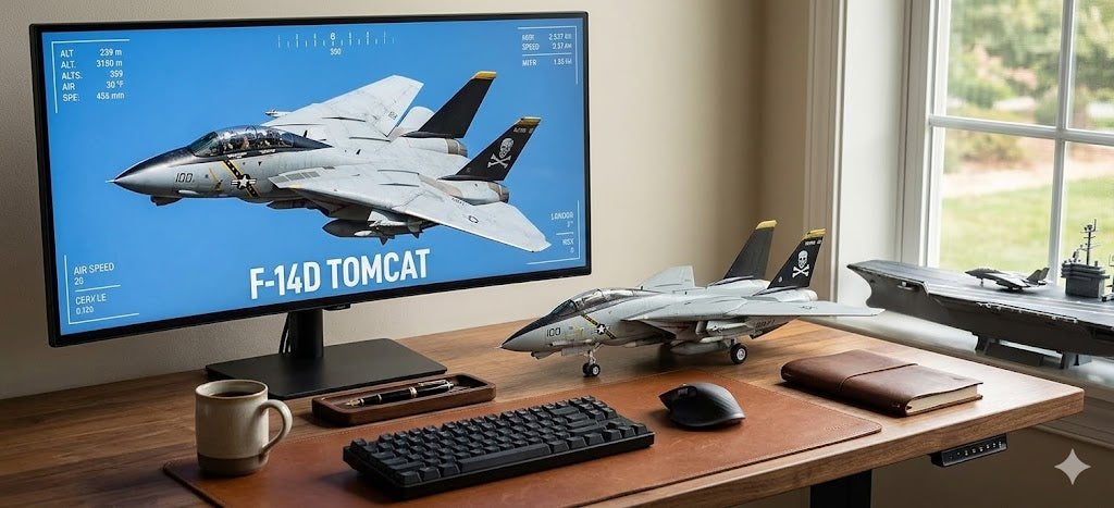 F-14 Tomcat Die-Cast Aircraft Model – 1/100 Scale US Navy Fighter Jet Display Plane