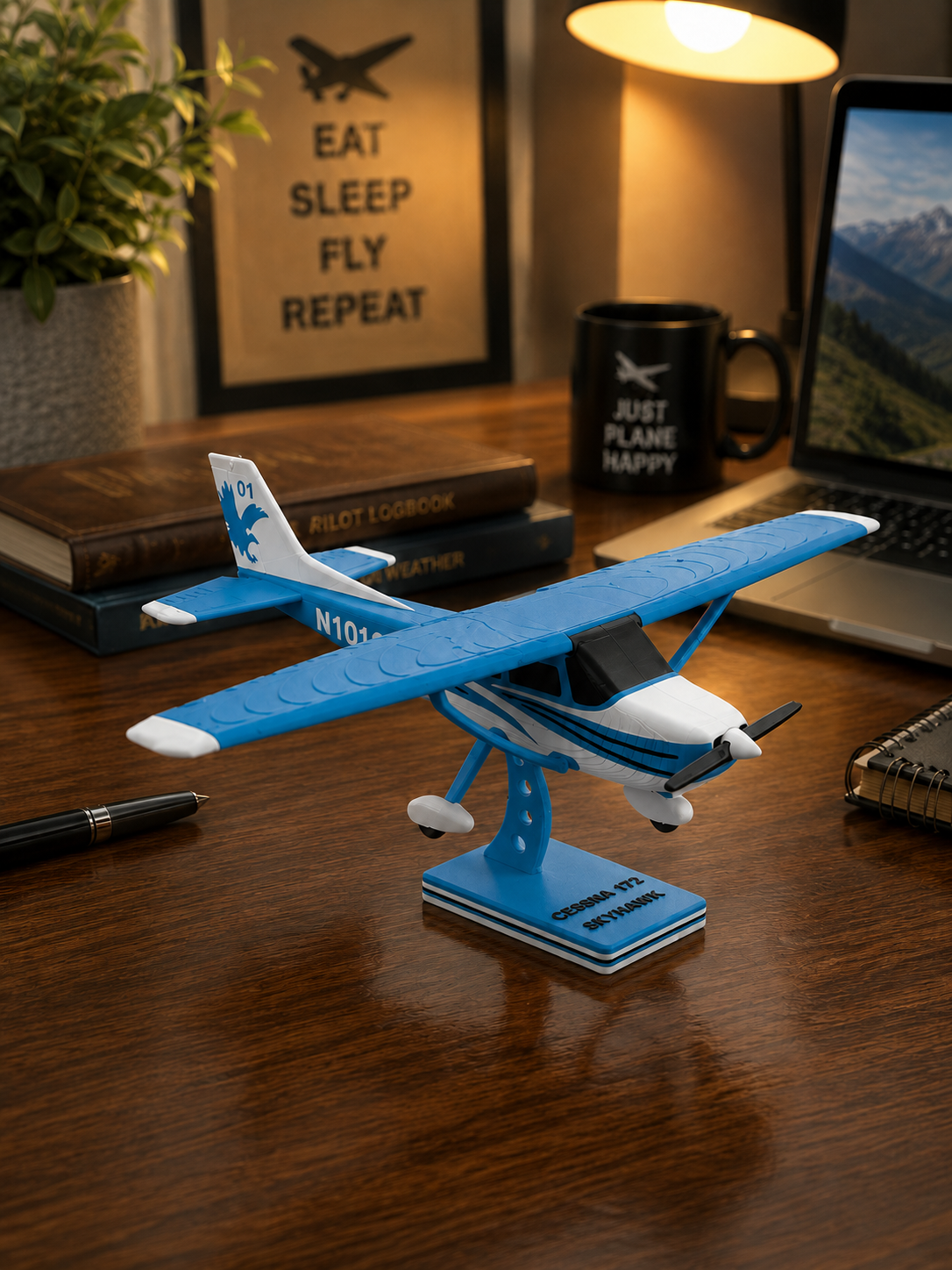 3D Printed Cessna 172 Skyhawk Model Kit Display