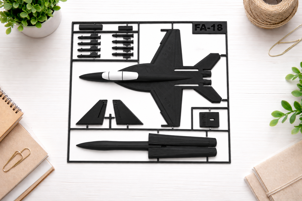 F/A-18 Fighter Jet 3D Printed Model Kit F/A-18 Fighter Jet 3D Printed Model Kit – Military Aircraft Desk Decor – Modern Aviation Display – Fighter Jet Model – Aviation Gift