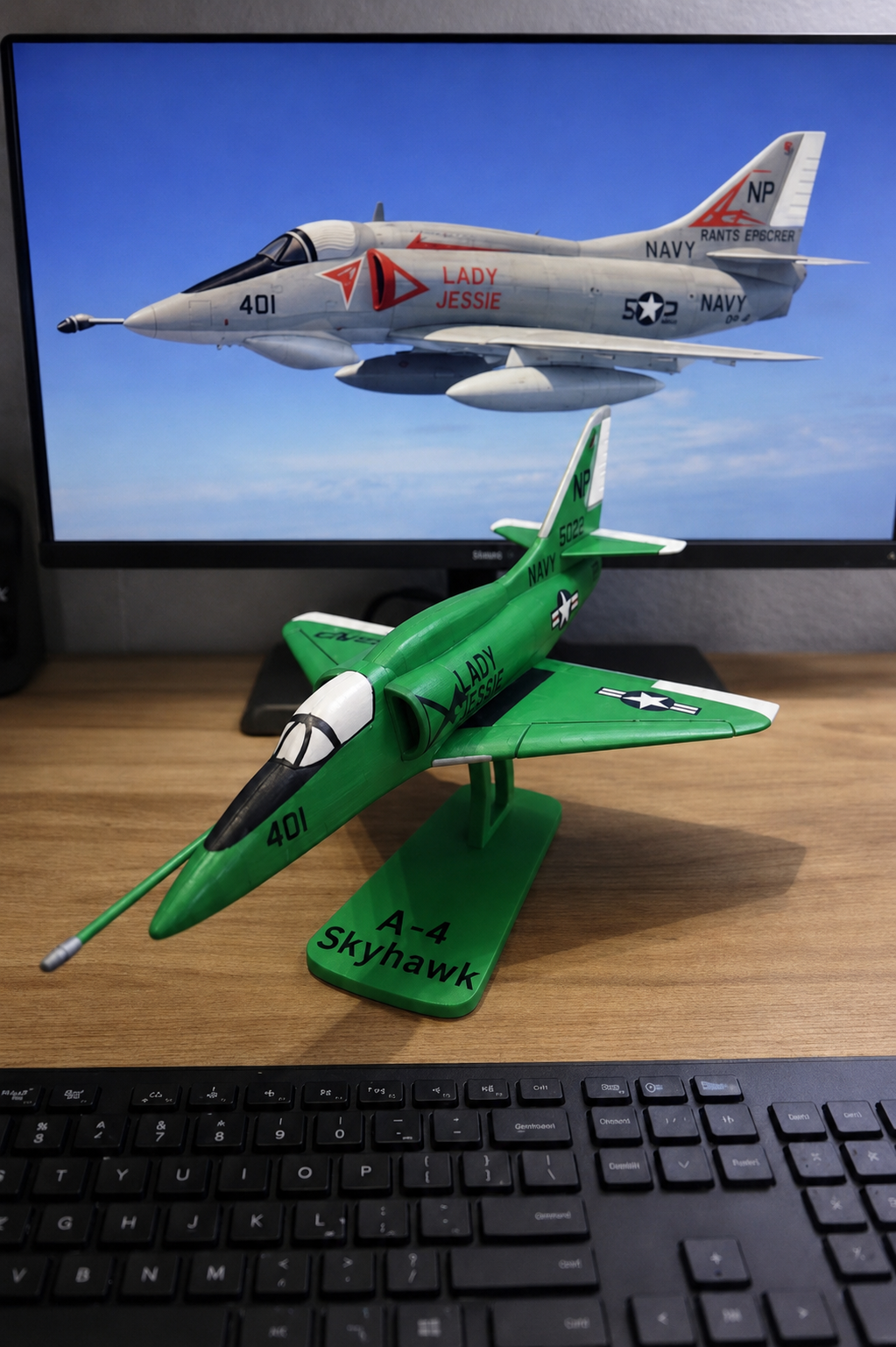 A-4 Skyhawk Loose Piece Display Model – 3D Printed Navy Jet Aircraft Decor