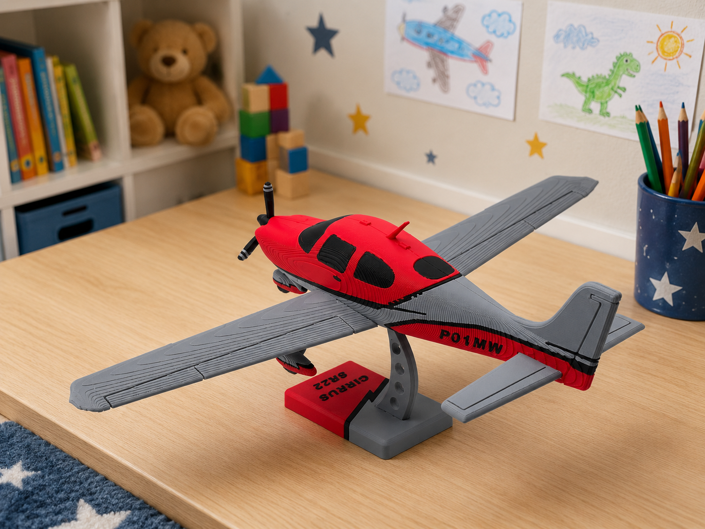 3D Printed Cirrus SR22 Model Kit DIY Aircraft Build Display