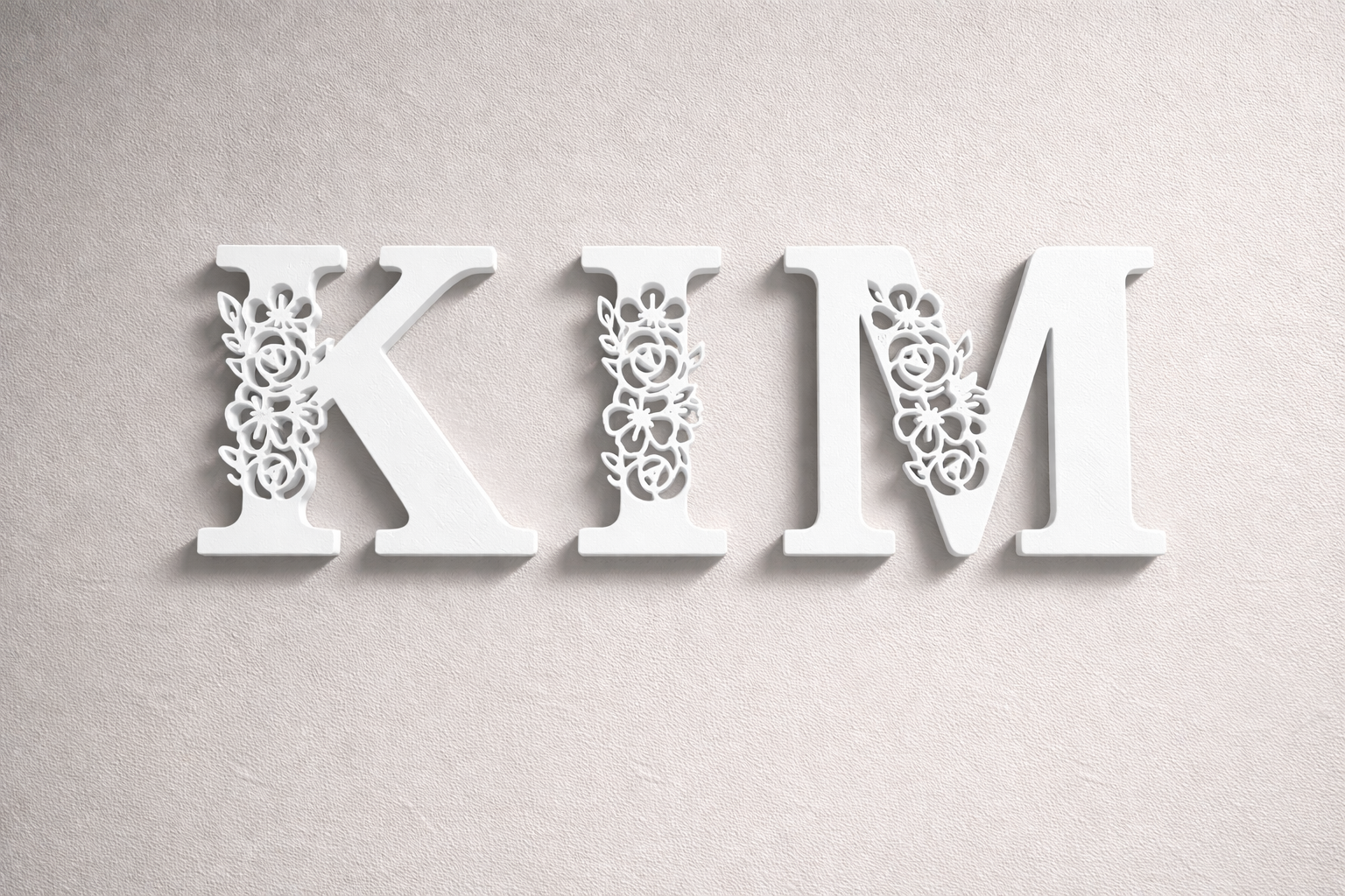 Floral Letter Wall Decor Floral Letter Wall Decor – 3D Printed Monogram Letter – Custom Initial Decor – Minimalist Name Letter – Shelf & Wall Decoration