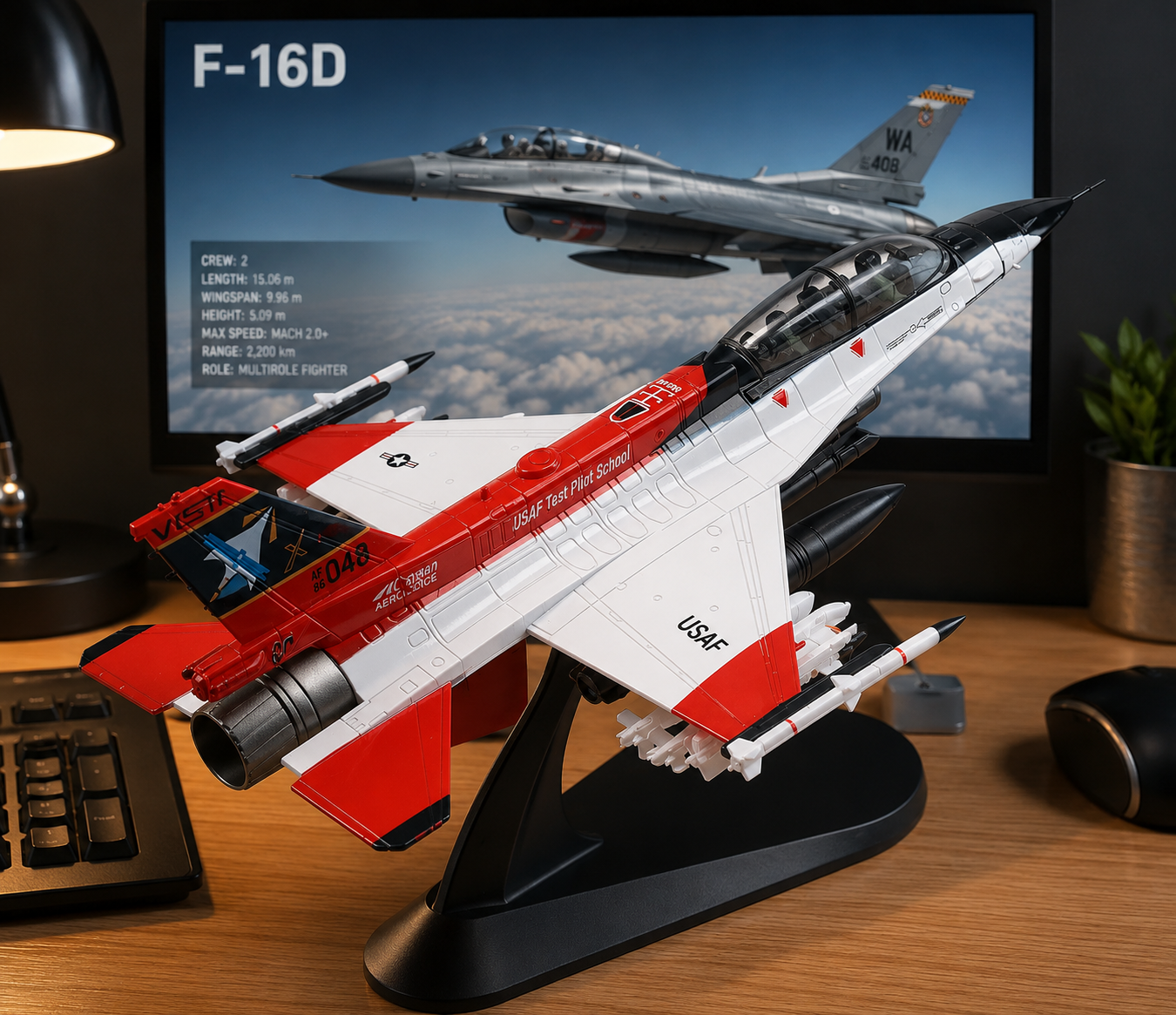 F-16D X-62A Die-Cast Aircraft Model – 1/72 Scale Military Fighter Je