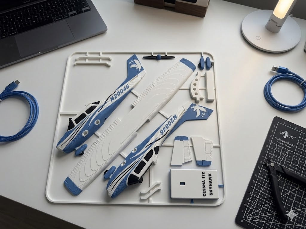 Cessna 172 Skyhawk 3D Printed Aircraft Model