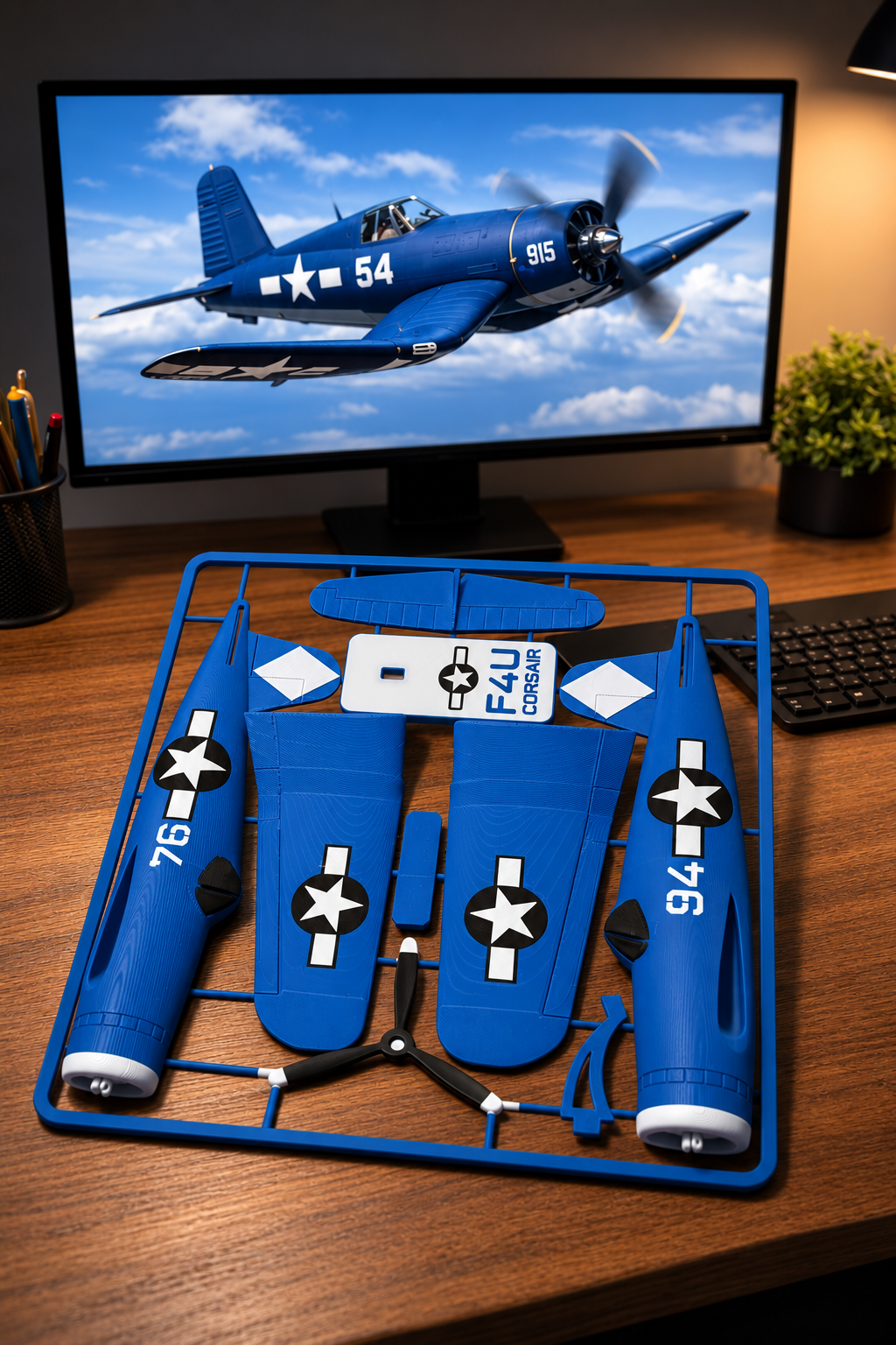 F4U Corsair 3D Printed Aircraft Model Kit – WWII Fighter Plane Edition