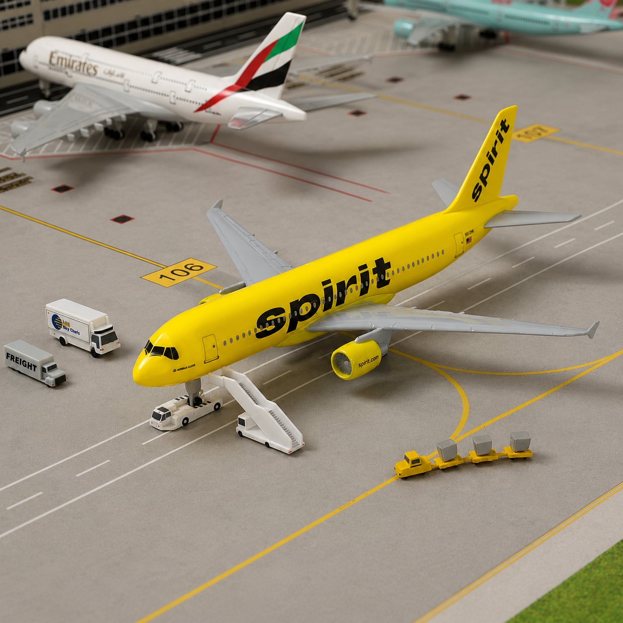 Spirit Airlines Airbus A320 Die-Cast Aircraft Model – 1/300 Scale Display Plane
