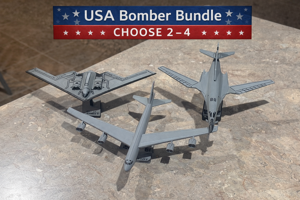 Military Bomber Aircraft Bundle 3D Printed Model Kit Set – Strategic Bomber Collection