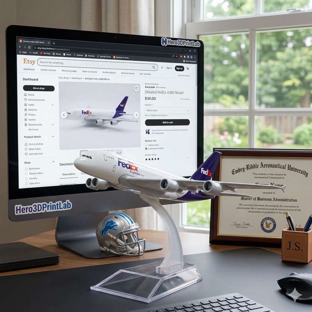 FedEx Airbus A380 Die-Cast Aircraft Model – 1:400 Scale Cargo Display Plane