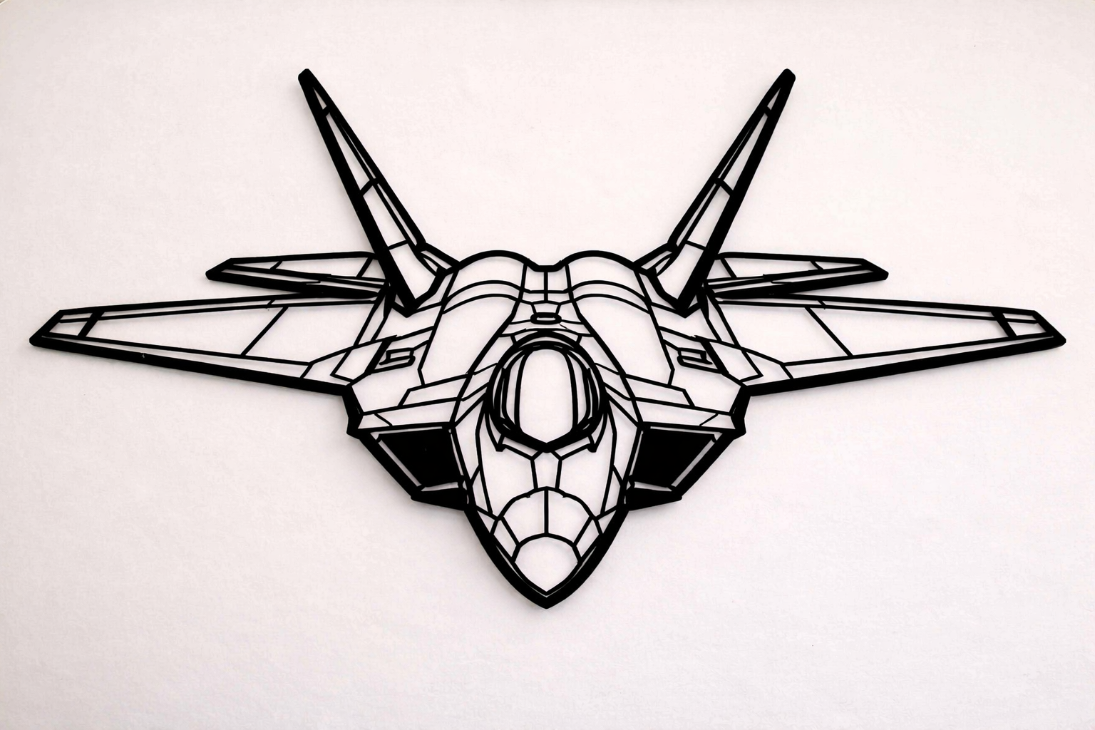 F-22 Raptor Wall Art F-22 Raptor Wall Art – 3D Printed Fighter Jet Wall Decor – Military Aircraft Metal Style Wall Hanging – Aviation Room Decor