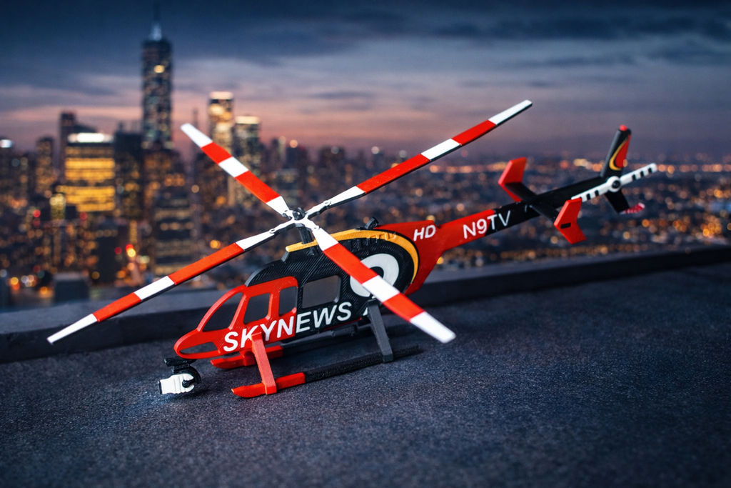 Bell 407 SkyNews 3D Printed Helicopter Model Kit