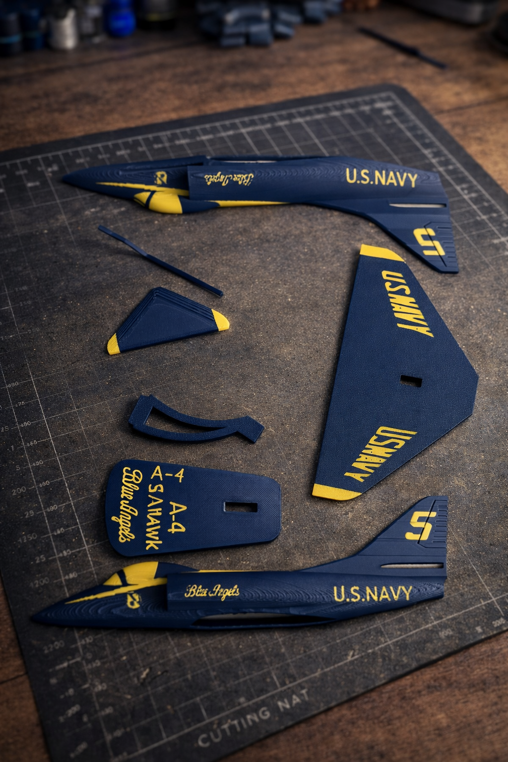 A-4 Skyhawk Blue Angels 3D Printed Aircraft Model – Loose Piece Display Jet Desk Decor