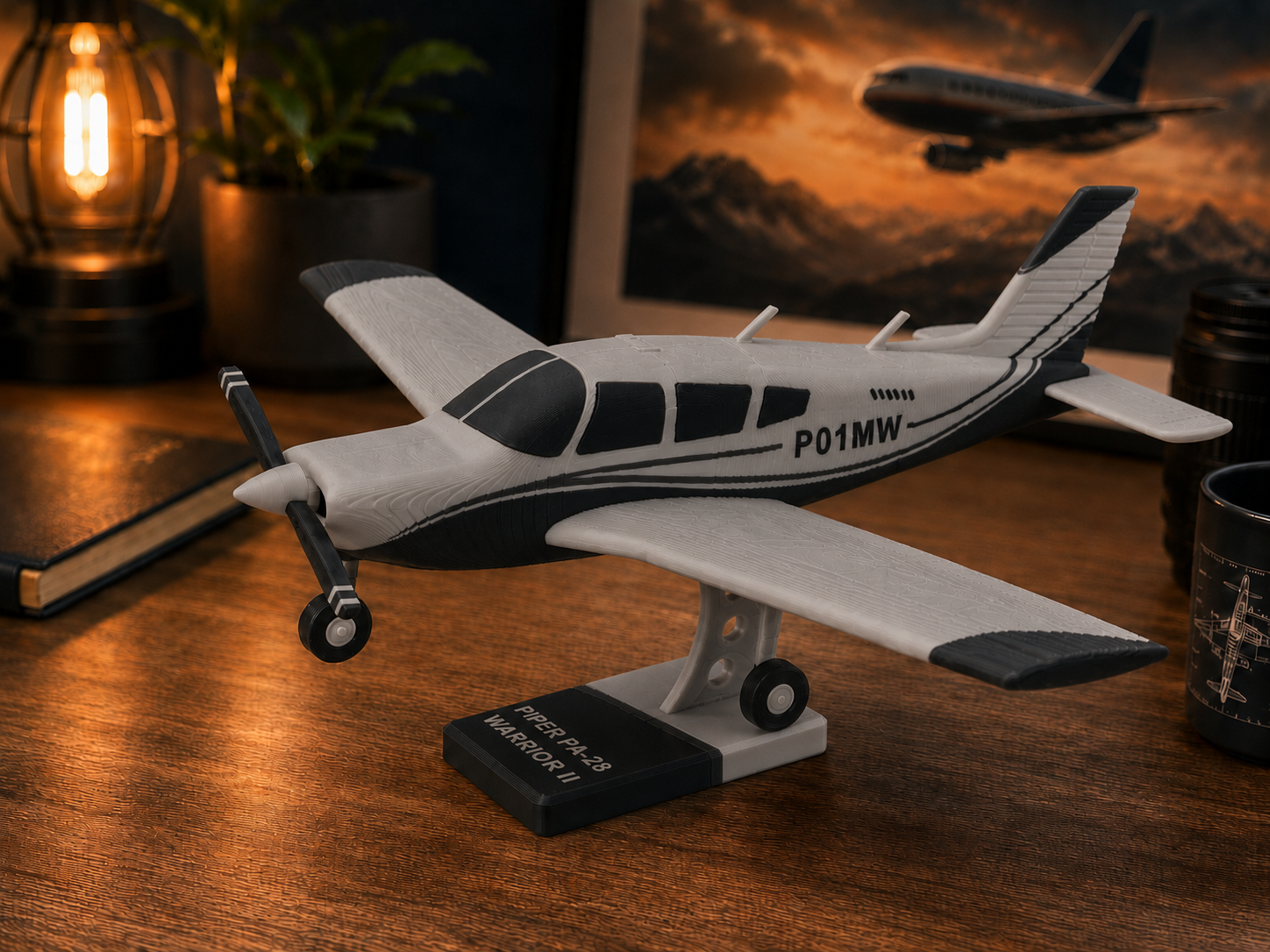 Piper PA-28 Warrior II 3D Printed Model Kit – Multiple Colors Available