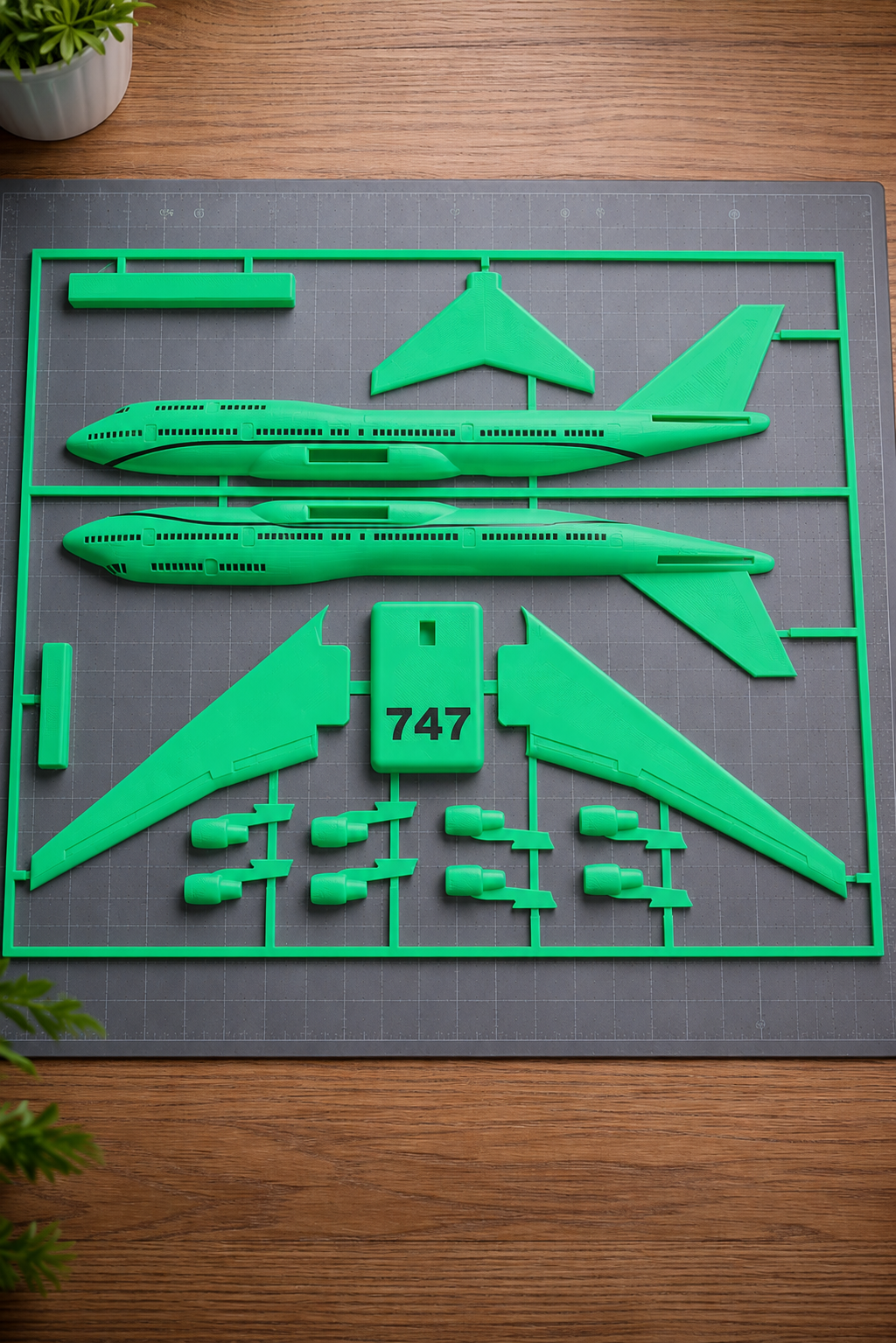 Boeing 747 Jumbo Jet 3D Printed Aircraft Model Kit – Commercial Airliner