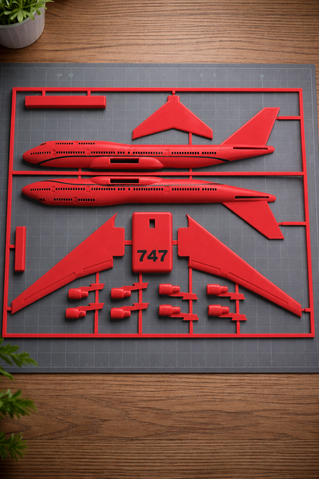 Boeing 747 Jumbo Jet 3D Printed Aircraft Model Kit – Commercial Airliner
