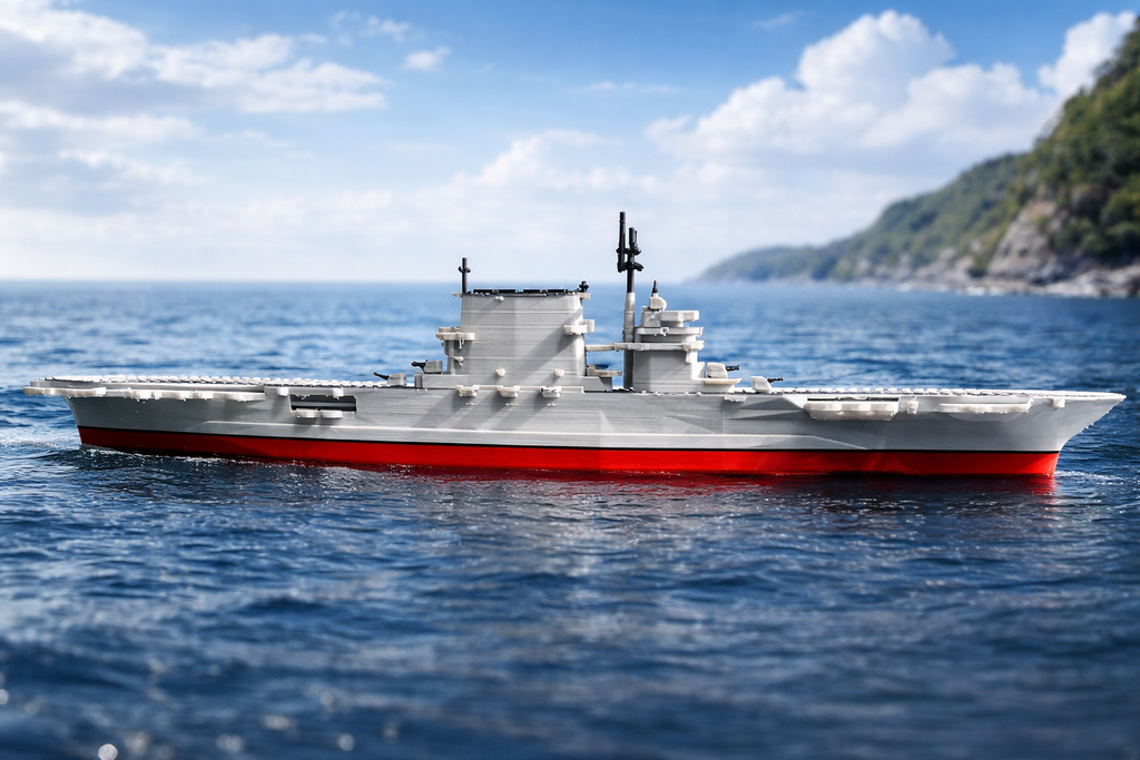 Saratoga Class Aircraft Carrier 3D Printed Display Model – Naval Warship Desk Decor