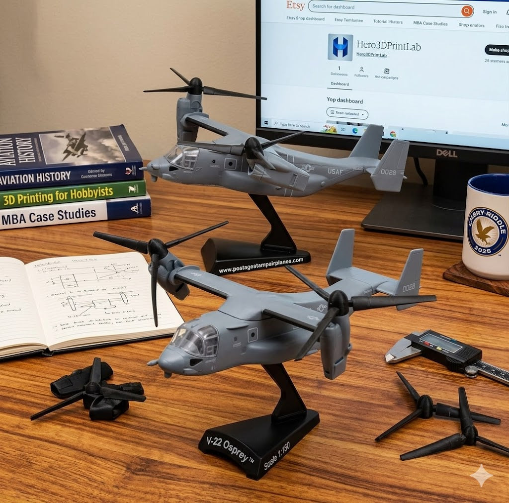 V-22 Osprey Die-Cast Aircraft Model – 1:150 Scale Military Tiltrotor Display Plane