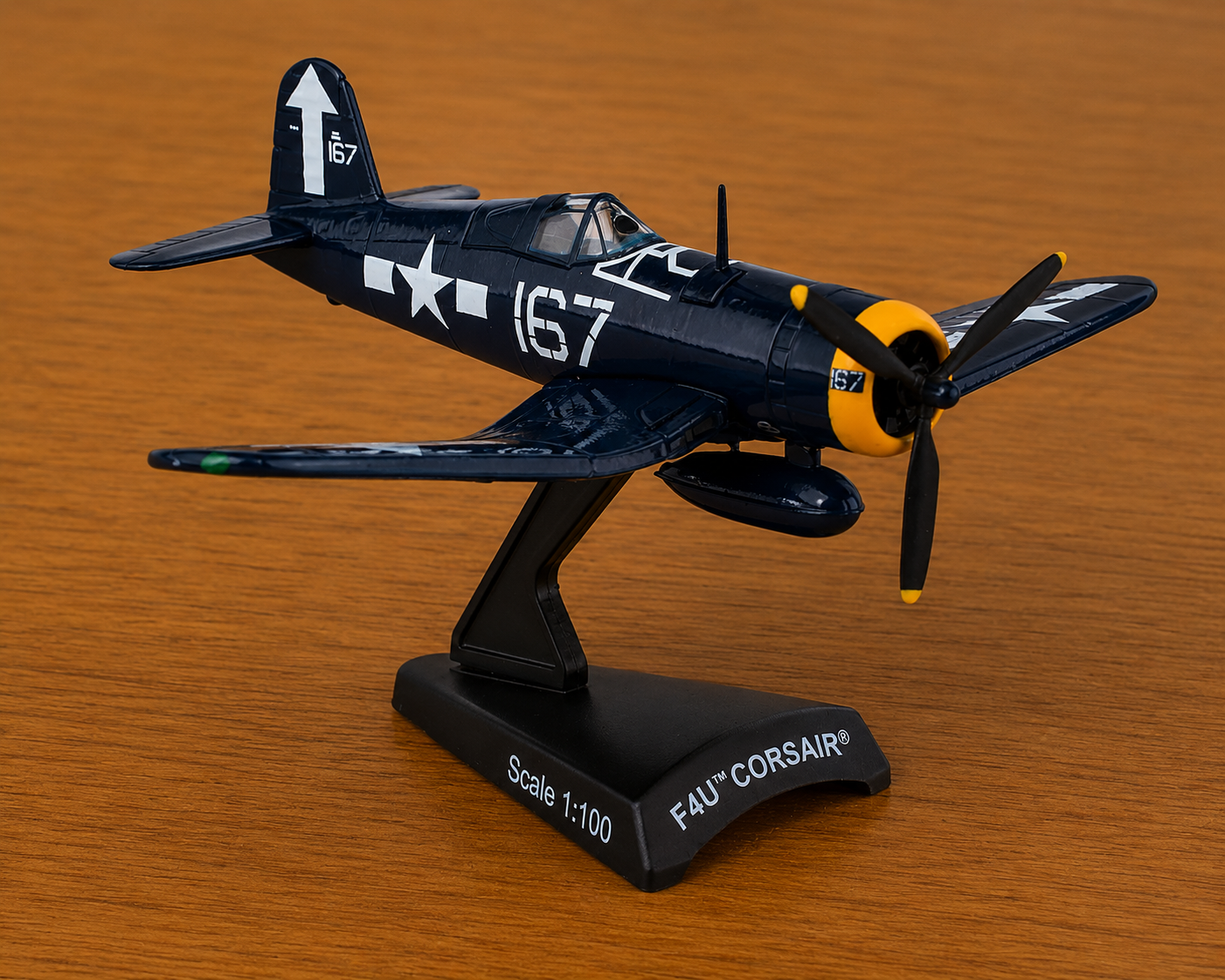 F4U Corsair Die-Cast Aircraft Model – 1/100 Scale WWII Navy Fighter Plane