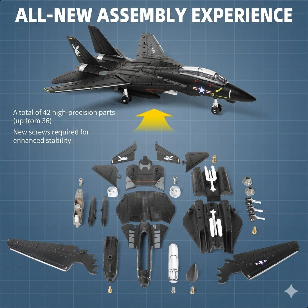 F-14 Tomcat 3D Quick Build Model Kit – 26 Piece Fighter Jet Aircraft Puzzle
