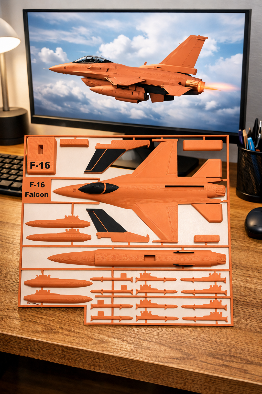F-16 Falcon 3D Printed Model Kit F-16 Falcon 3D Printed Model Kit – Fighter Jet DIY Build – Military Aircraft Display – Aviation Desk Decor