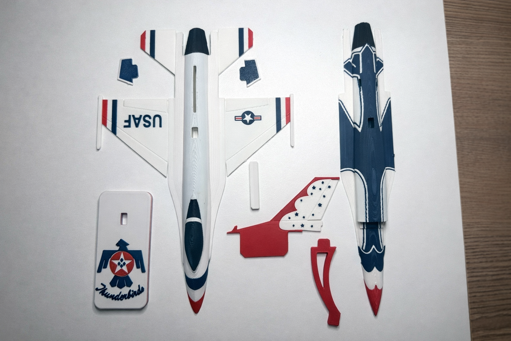 USAF Thunderbirds F-16 3D Printed Aircraft Model Kit – Air Demonstration Team Edition