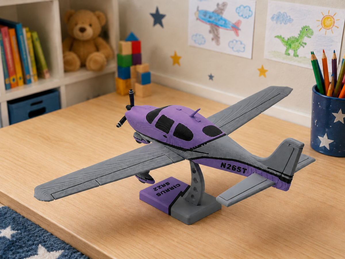 3D Printed Cirrus SR22 Model Kit DIY Aircraft Build Display