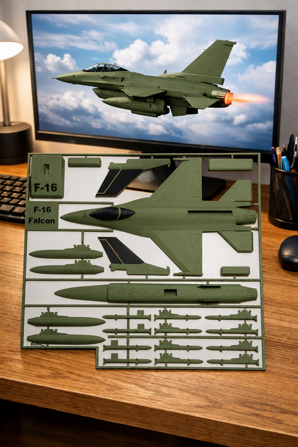 F-16 Falcon 3D Printed Model Kit F-16 Falcon 3D Printed Model Kit – Fighter Jet DIY Build – Military Aircraft Display – Aviation Desk Decor