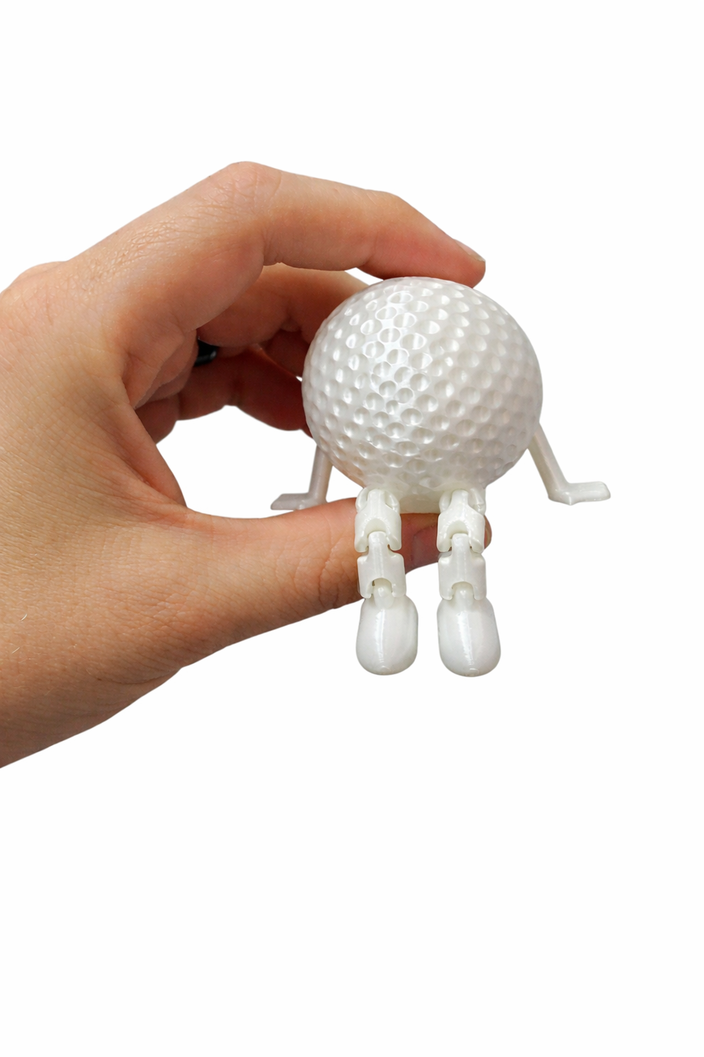 Funny Golf Ball Buddy Desk Decor | 3D Printed Golf Ball Figure with Dangly Legs