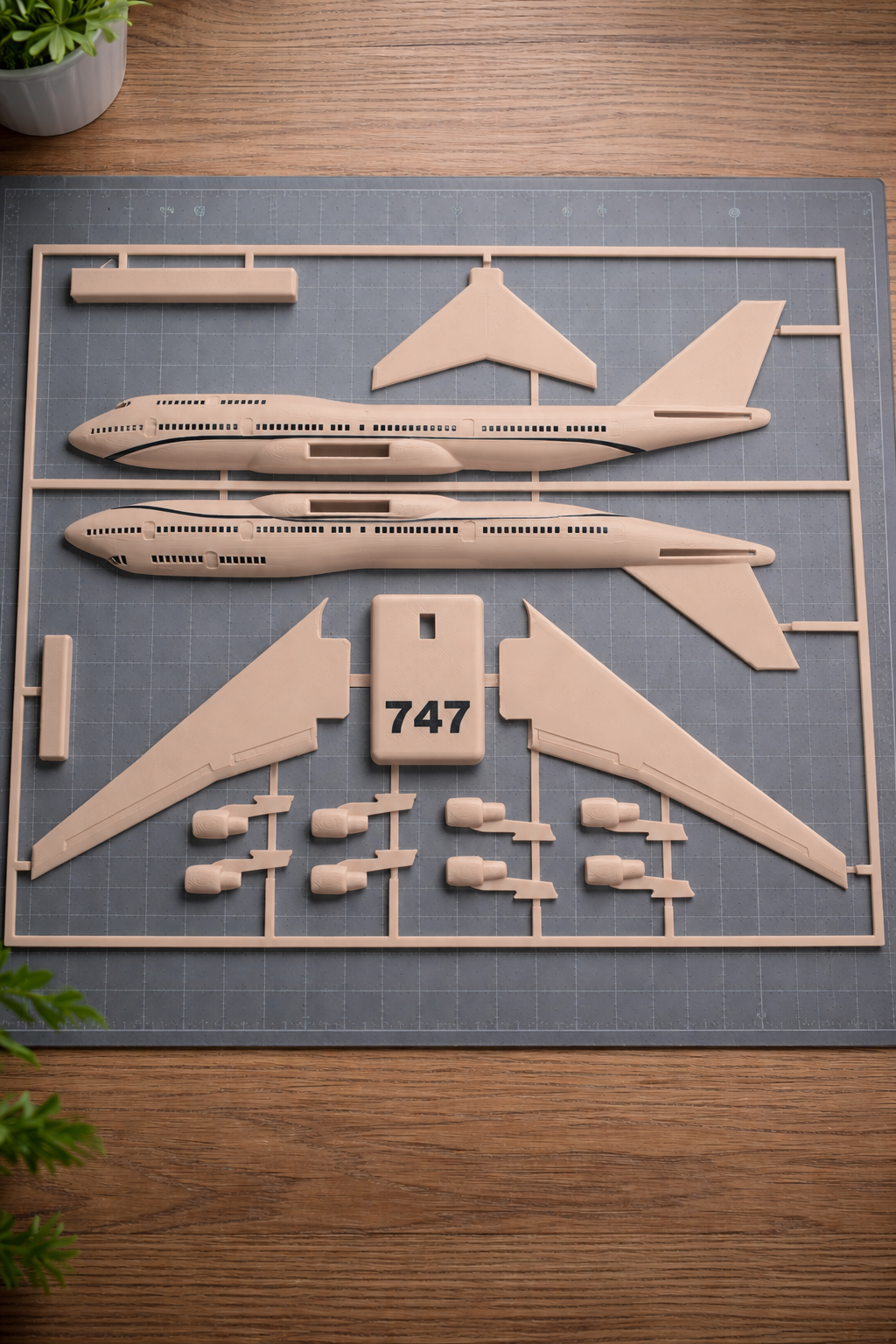 Boeing 747 Jumbo Jet 3D Printed Aircraft Model Kit – Commercial Airliner