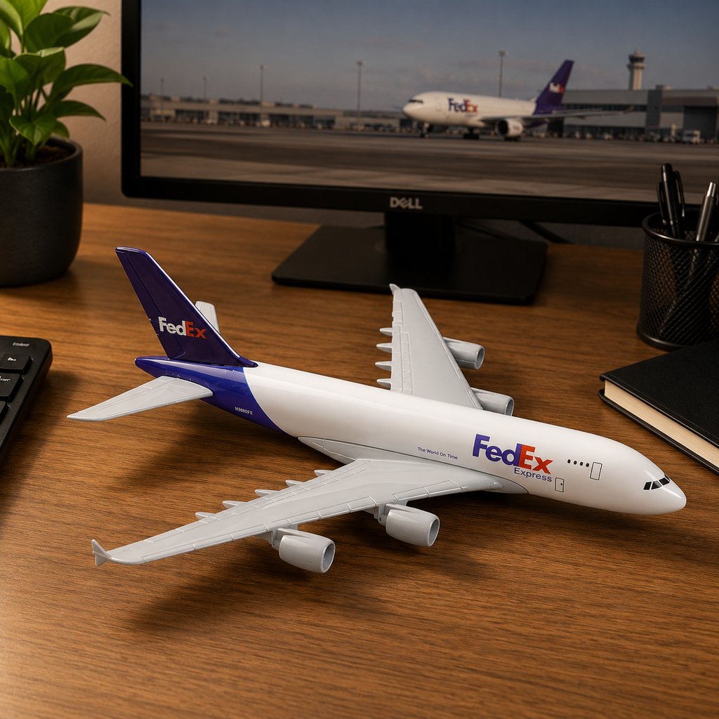 FedEx Airbus A380 Die-Cast Aircraft Model – 1:400 Scale Cargo Display Plane