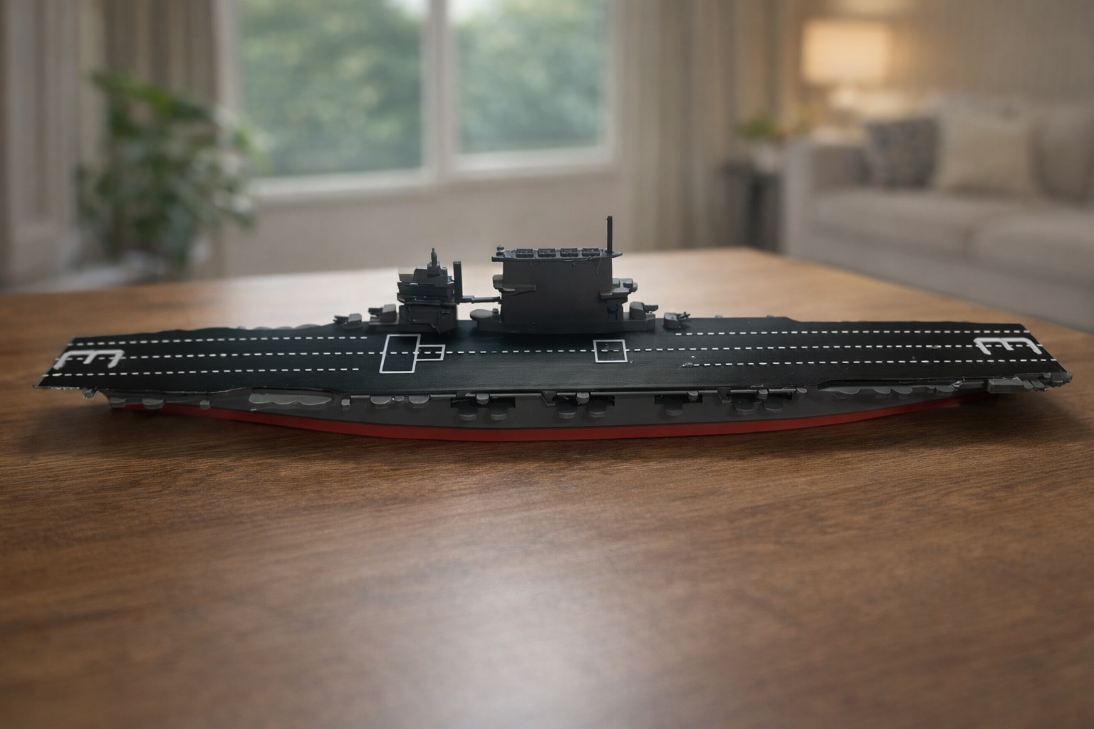 Saratoga Class Aircraft Carrier 3D Printed Display Model – Naval Warship Desk Decor