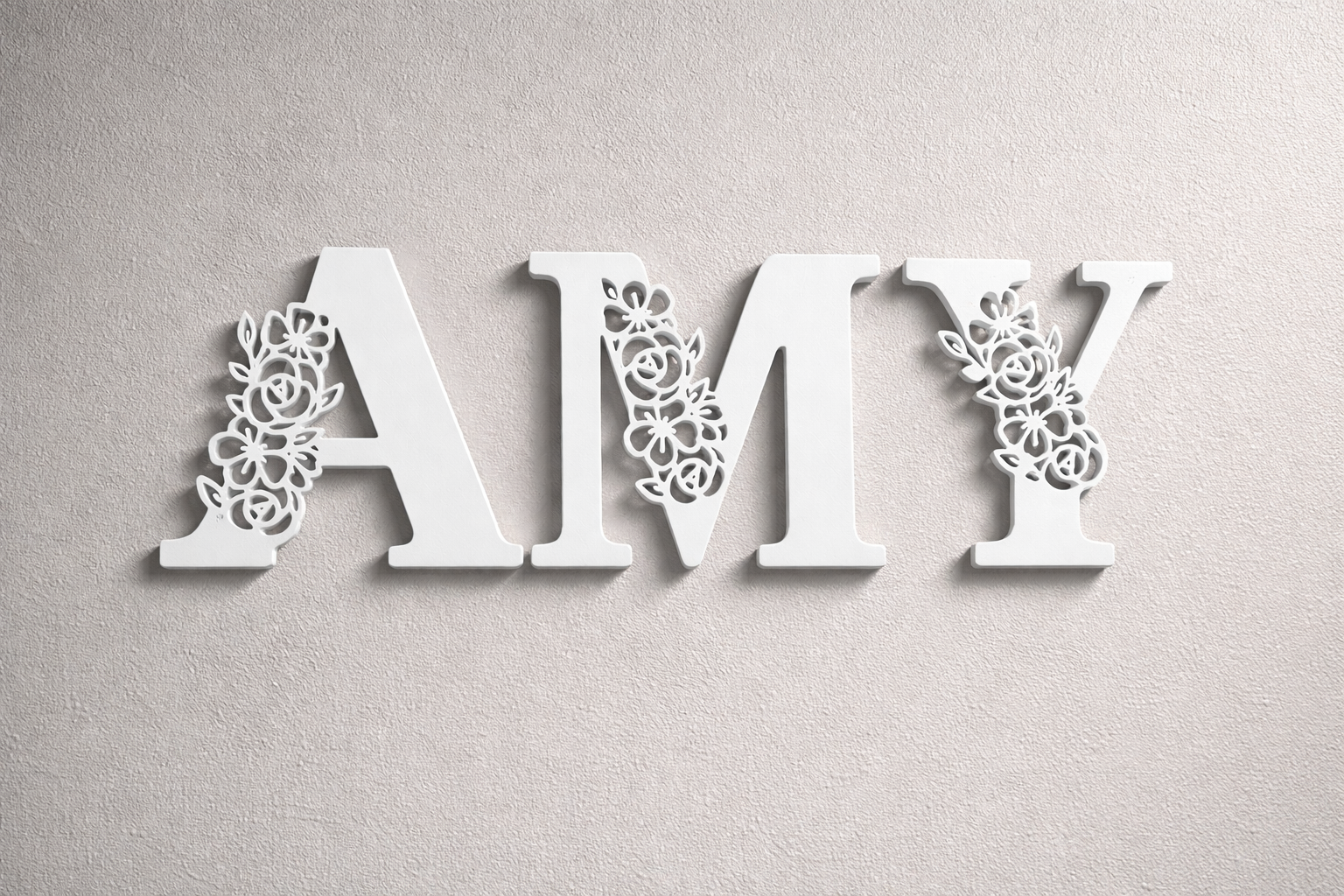 Floral Letter Wall Decor Floral Letter Wall Decor – 3D Printed Monogram Letter – Custom Initial Decor – Minimalist Name Letter – Shelf & Wall Decoration