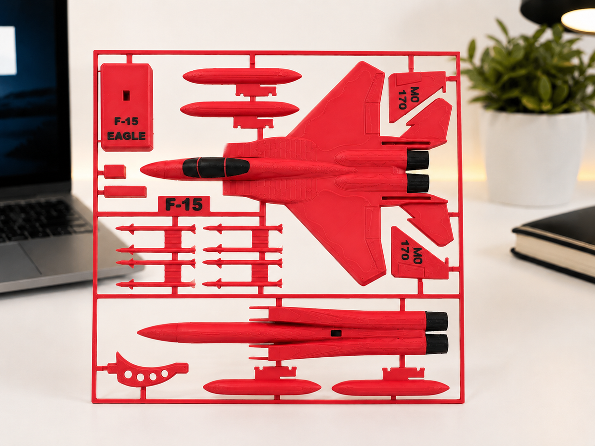 F-15 Eagle 3D Printed Aircraft Model Kit – White & Gray Fighter Jet Edition