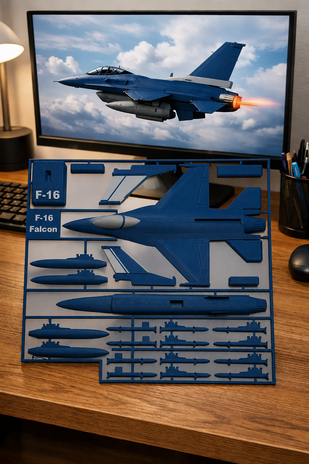 F-16 Falcon 3D Printed Model Kit F-16 Falcon 3D Printed Model Kit – Fighter Jet DIY Build – Military Aircraft Display – Aviation Desk Decor