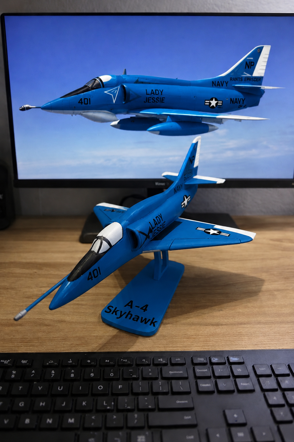 A-4 Skyhawk Loose Piece Display Model – 3D Printed Navy Jet Aircraft Decor