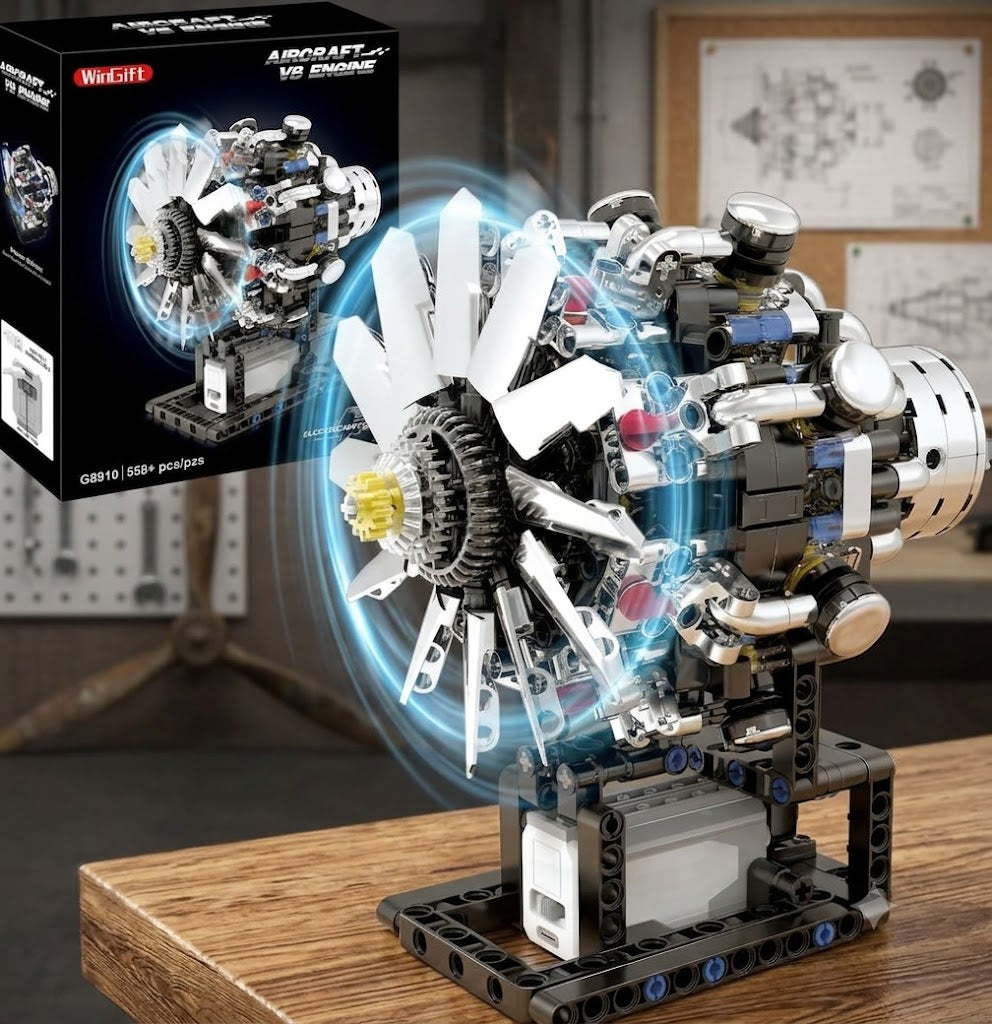 Toy Turbojet Engine Building Kit – 558 Piece Motorized STEM Aircraft Engine Model