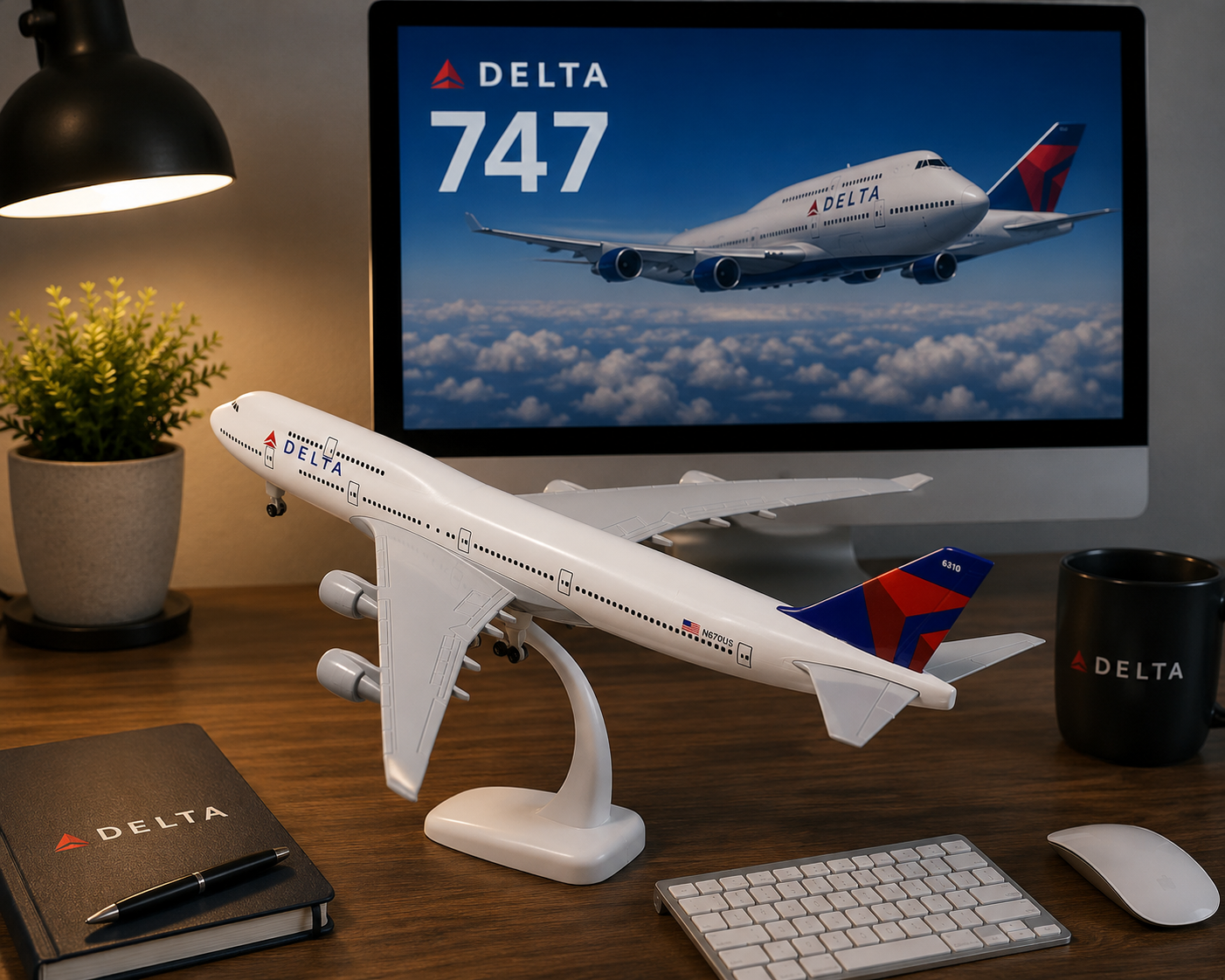 Delta Boeing 747 Die-Cast Aircraft Model – 1/300 Scale Display Plane
