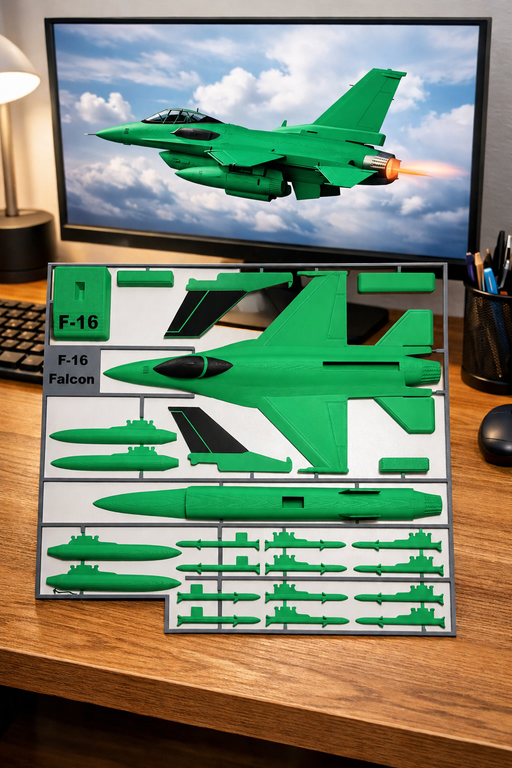 F-16 Falcon 3D Printed Model Kit F-16 Falcon 3D Printed Model Kit – Fighter Jet DIY Build – Military Aircraft Display – Aviation Desk Decor