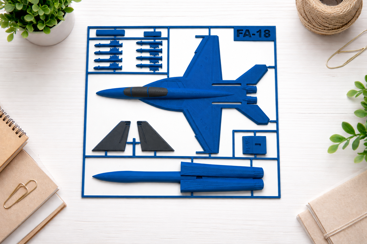 F/A-18 Fighter Jet 3D Printed Model Kit F/A-18 Fighter Jet 3D Printed Model Kit – Military Aircraft Desk Decor – Modern Aviation Display – Fighter Jet Model – Aviation Gift