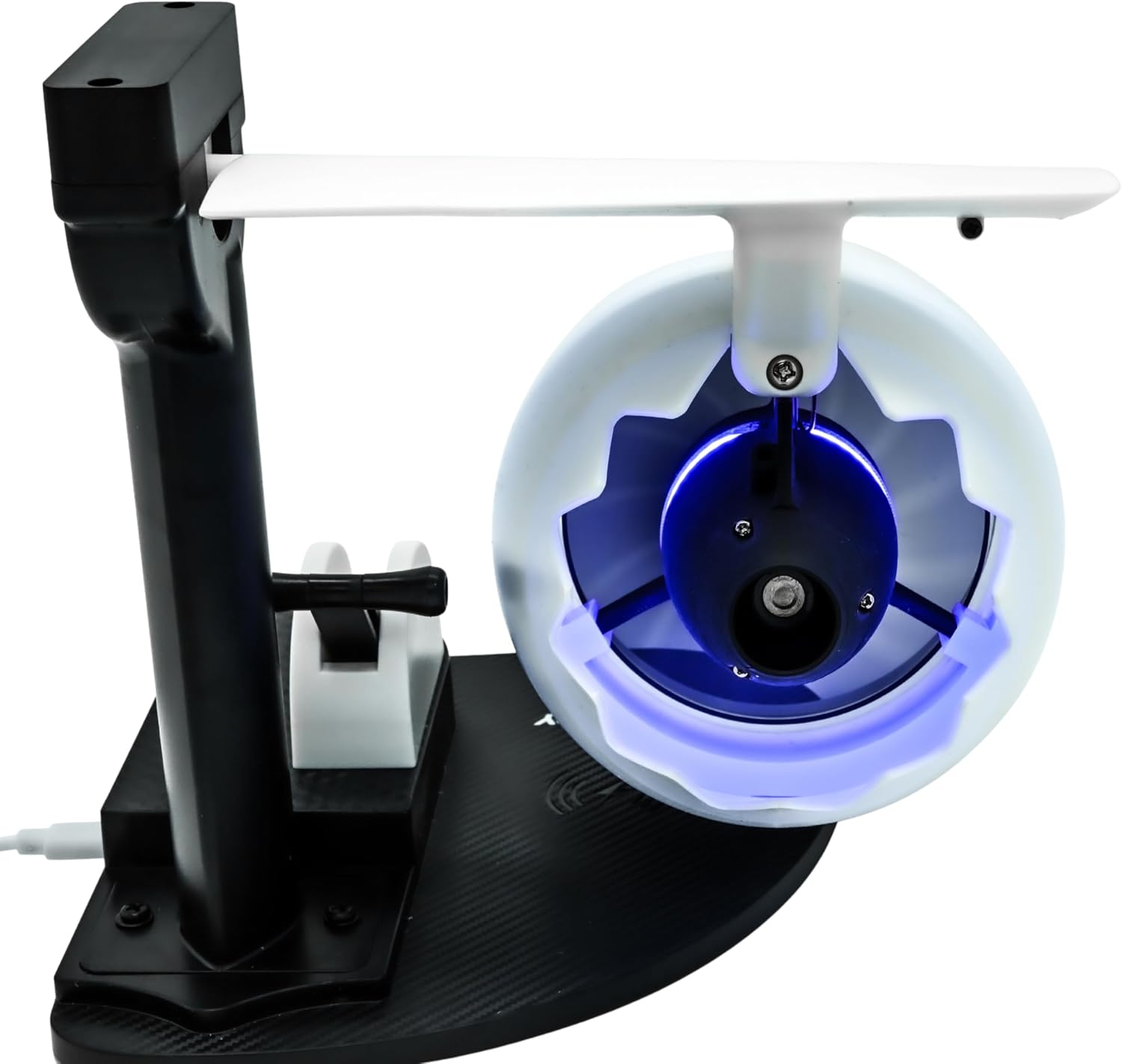 Jet Engine Desk Fan with Wireless Charger – LED Turbofan Desktop Gadget (Blue)