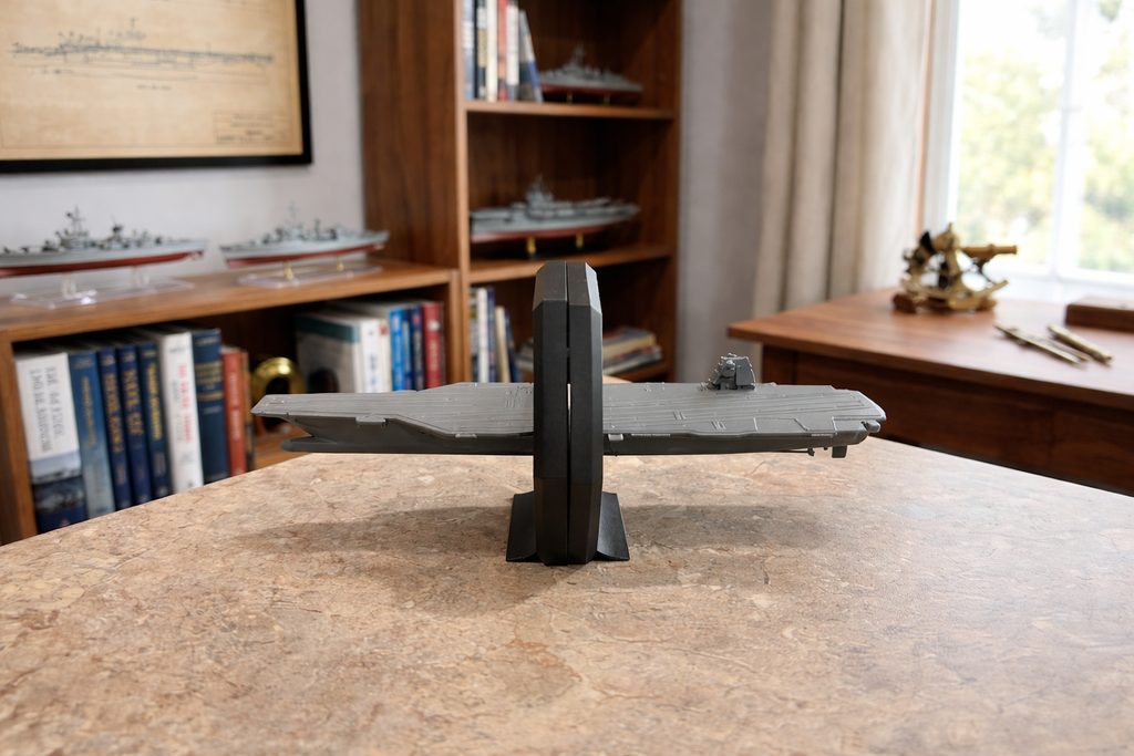 Sci-Fi Aircraft Carrier 3D Printed Model Kit Sci-Fi Aircraft Carrier 3D Printed Model Kit – Futuristic Space Navy Display – Mini Jet Aircraft Included – DIY Military Carrier Build