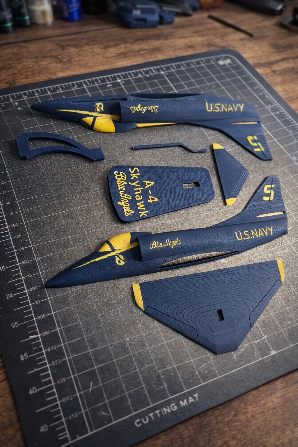 A-4 Skyhawk Blue Angels 3D Printed Aircraft Model – Loose Piece Display Jet Desk Decor