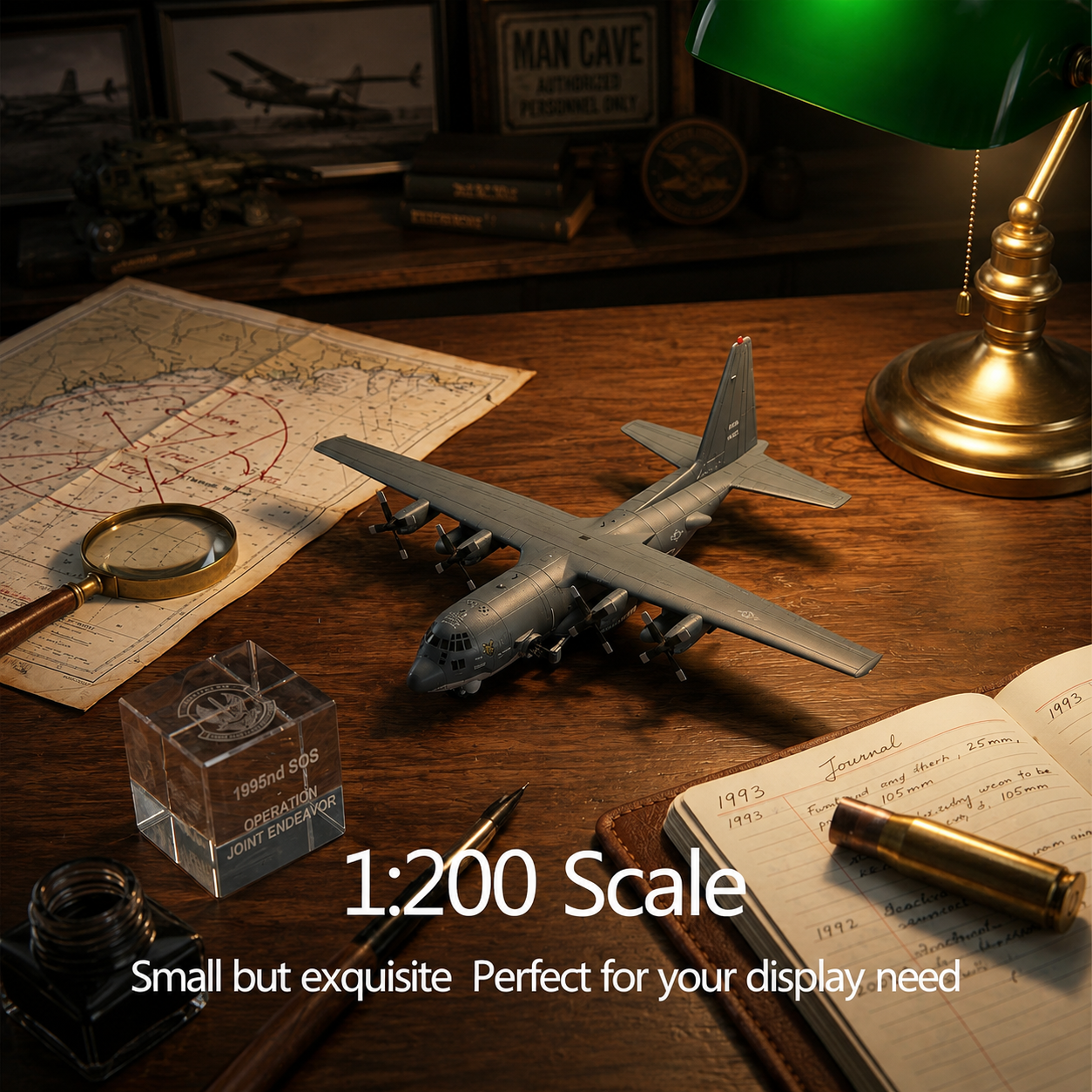 Lockheed AC-130 Gunship Die-Cast Aircraft Model – 1/200 Scale Military Display Plane