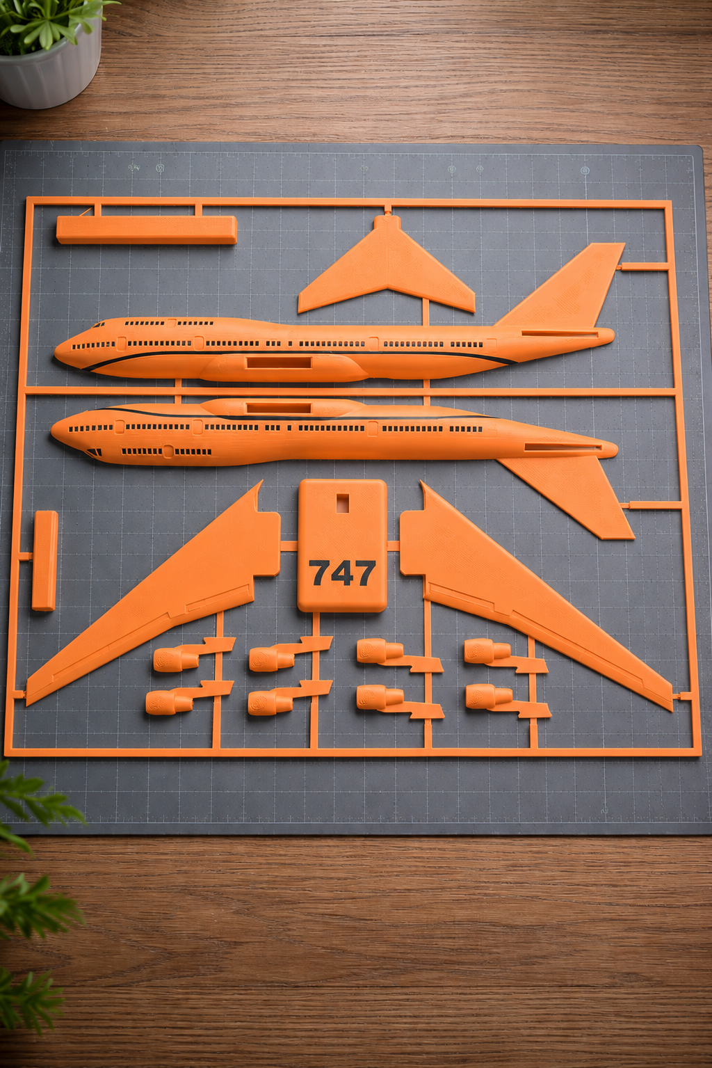 Boeing 747 Jumbo Jet 3D Printed Aircraft Model Kit – Commercial Airliner