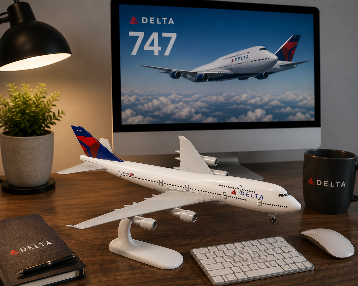 Delta Boeing 747 Die-Cast Aircraft Model – 1/300 Scale Display Plane