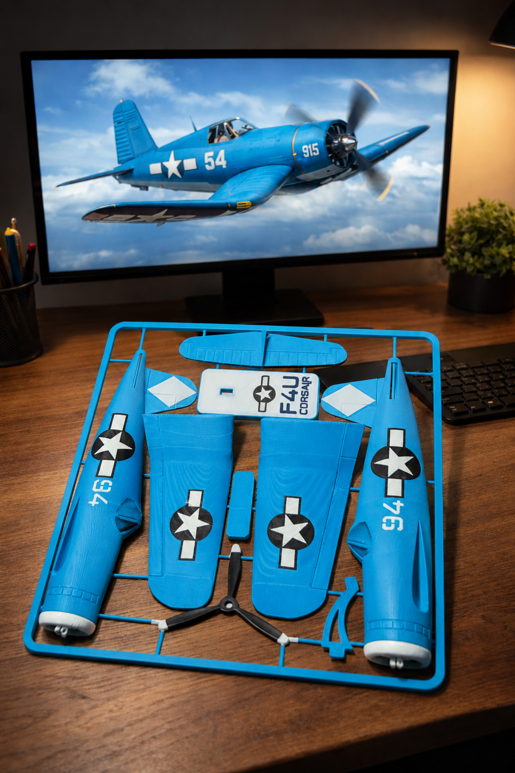 F4U Corsair 3D Printed Aircraft Model Kit – WWII Fighter Plane Edition
