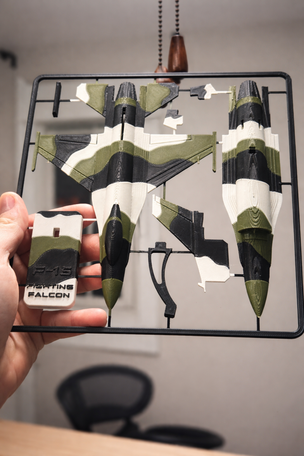 F-16 Fighting Falcon 3D Printed Aircraft Model – Army Green Edition