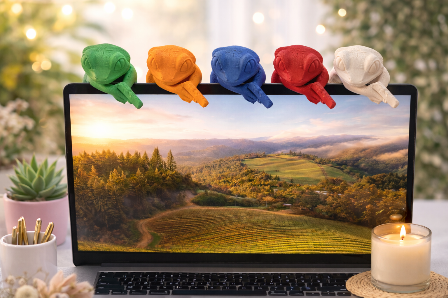 Monitor Buddy Chameleon Desk Decor Monitor Buddy Chameleon – 3D Printed Office Desk Decor – Cute Computer Monitor Companion – Workspace Buddy – Gamer Desk Accessory