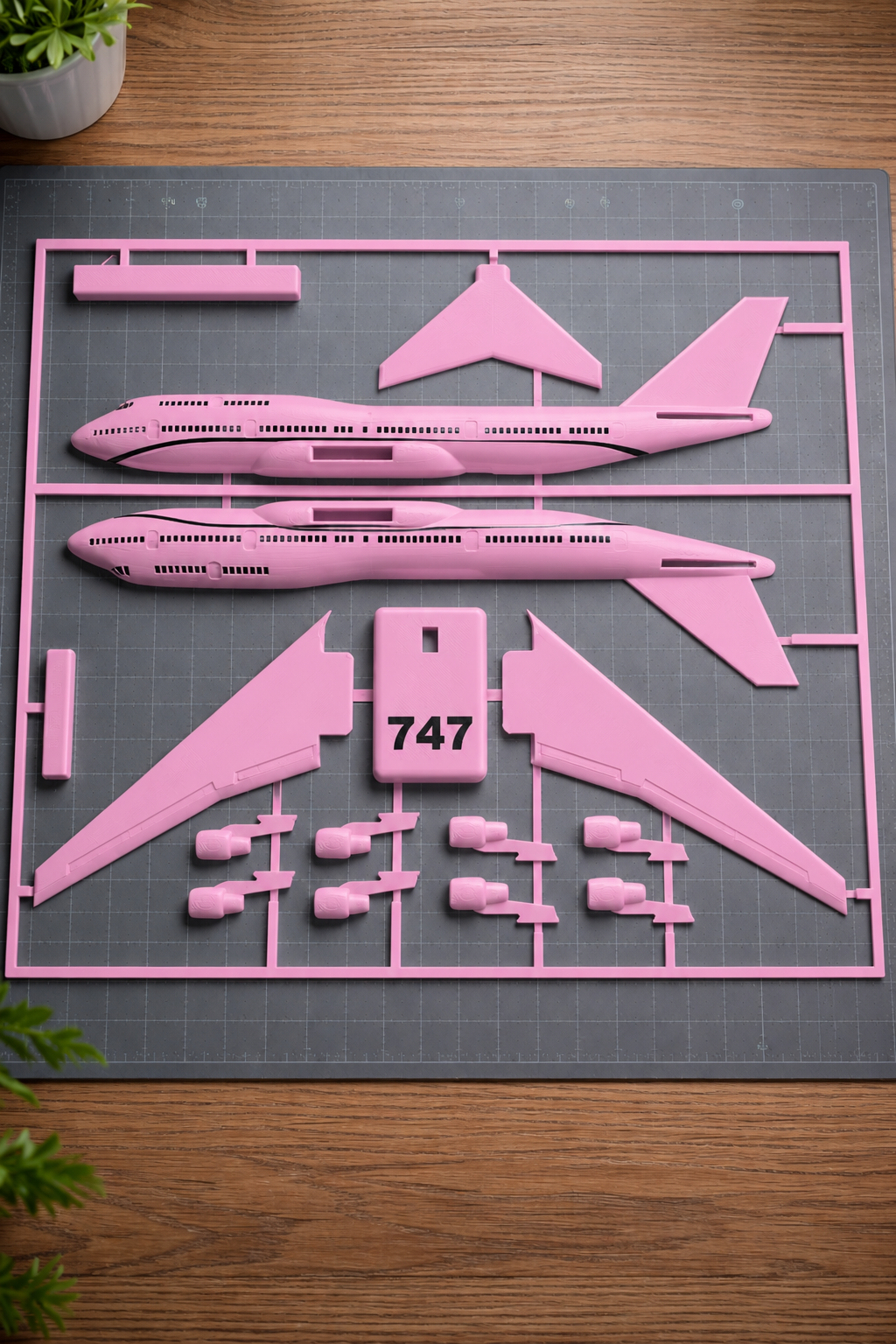 Boeing 747 Jumbo Jet 3D Printed Aircraft Model Kit – Commercial Airliner