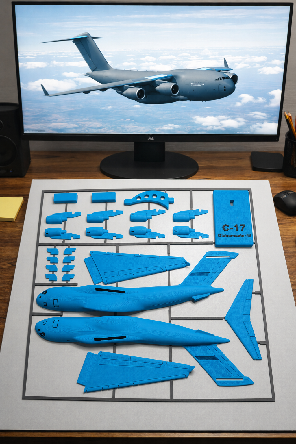 C-17 Globemaster III 3D Printed Aircraft Model Kit – USAF Military Cargo Plane