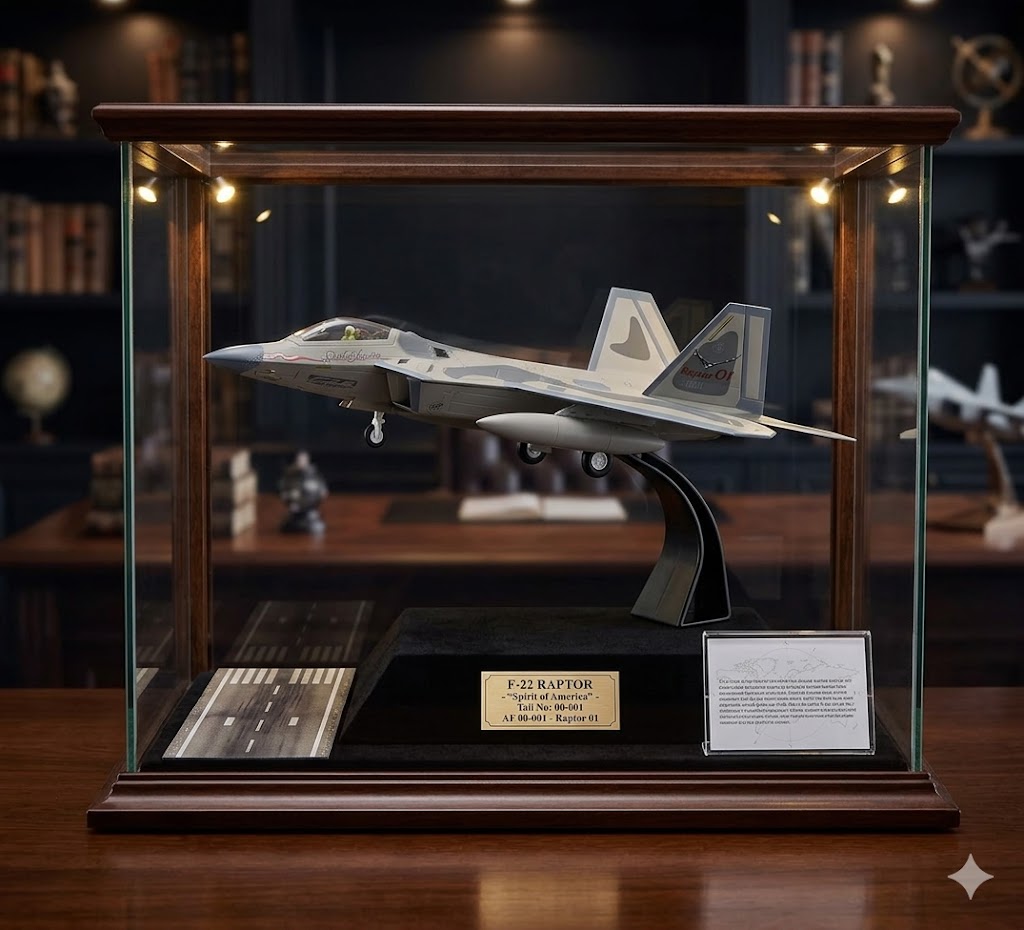 F-22 Raptor Die-Cast Aircraft Model – 1/100 Scale Spirits of America Fighter Jet